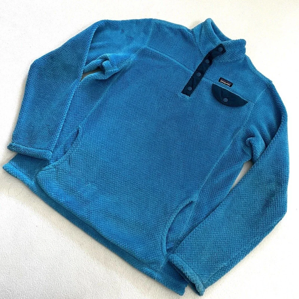 Patagonia Girl Ultramarine Electron Blue X-Dye Retool Snap T Fleece Jacket XXL